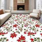 Crimson Floral Vine Garden Rug