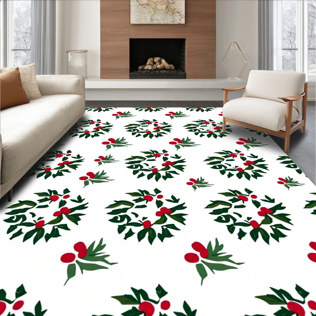 Vine Red Berry Garland Rug