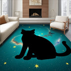 Black Cat Cosmic Starscape Rug
