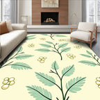 Light Yellow Botanical Branch Clusters Rug