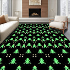 Festive Green Christmas Trees Collection Rug