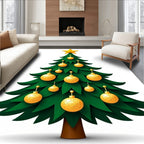 Emerald Green Pine Star Ornaments Rug