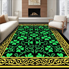 Emerald Clover Vine Border Rug