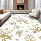 Gold Snowflake Botanical Medallion Rug