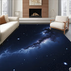 Deep Blue Nebula Starry Night Rug