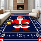 Festive Santa Claus Midnight Lantern Rug
