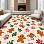 Gingerbread Men Holiday Swirl Confetti Rug
