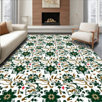 Dark Green Floral Vine Artistry Rug
