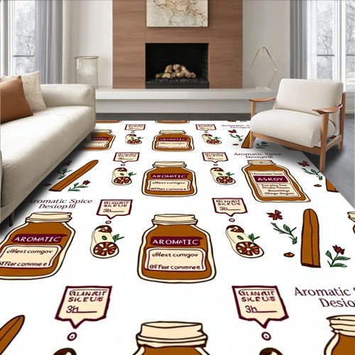 Aromatic Spice Jar Cinnamon Theme Rug