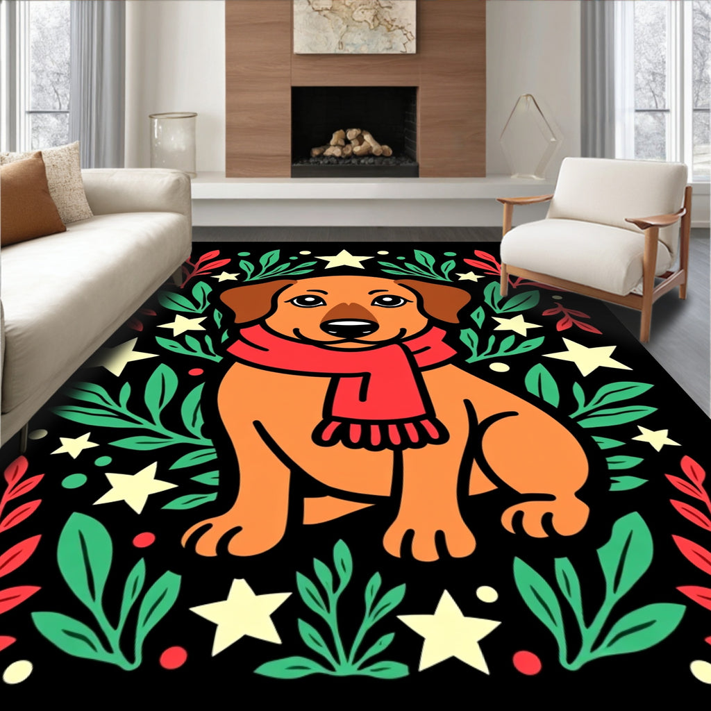 Whimsical Sausage Dog Star Garland Rug