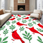 Vibrant Red Cardinal Branch Scatter Rug