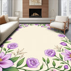 Elegant Lavender Floral Garland Rug