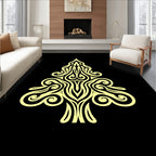 Pale Yellow Tribal Tree Swirls Rug