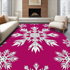 Fuchsia White Snowflake Medallion Rug