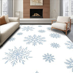 Light Blue Winter Snowflake Scatter Rug