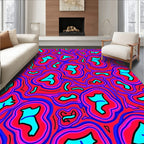 Dazzling Blue Red Organic Flow Rug
