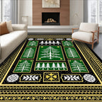 Jungle Green White Pine Woodland Collage Rug