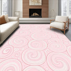 Pink Swirls Curled Clouds Rug