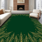 Emerald Green Golden Feather Border Rug