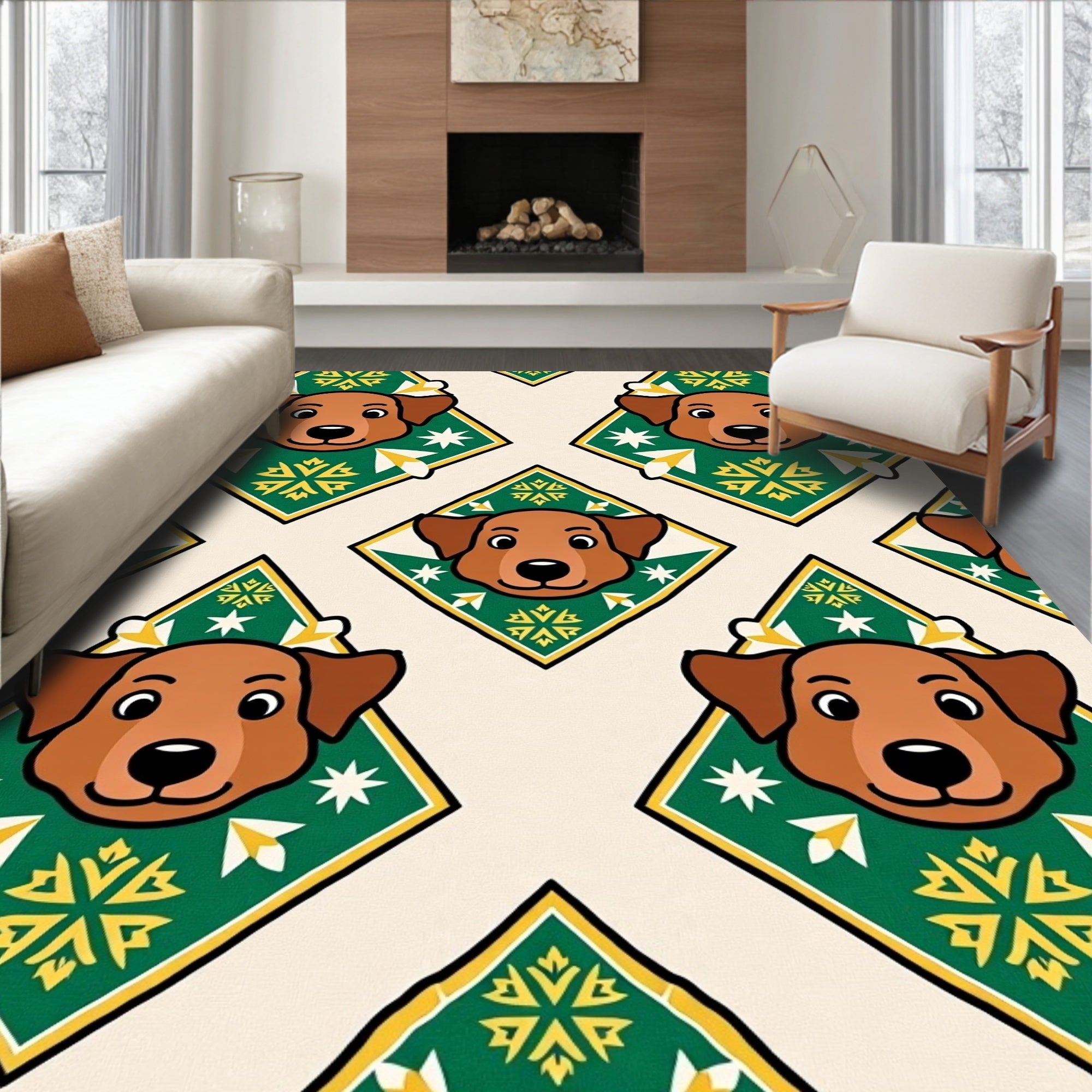 Friendly Brown Dog Diamond Art Rug