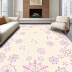 Pink Snowflake Celestial Constellation Rug