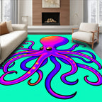 Vibrant Purple Octopus Coral Garden Rug