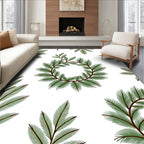 Forest Green Pine Wreath Branches Rug