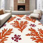 Orange Coral Berry Cluster Rug