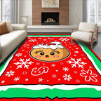 Festive Gingerbread Snowflake Charm Rug