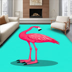 Vibrant Pink Flamingo Tropical Bird Rug