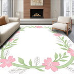 Pink Blossom Garland Border Rug