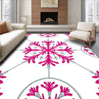 Vibrant Pink Floral Snowflake Medallion Rug