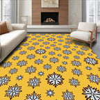 Golden Yellow Snowflake Medallion Rug