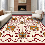 Sweet Gingerbread Village Holiday Rug