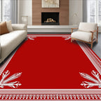 Bold Red Fern Border Rug