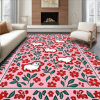 Pink Floral Puppy Play Rug
