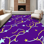 Cosmic Yellow and Blue Starry Swirl Rug