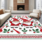 Christmas Gnomes Holly Wrench Border Rug