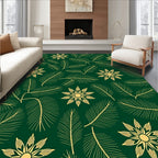 Golden Pine Needle Floral Arrangement Rug