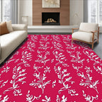 Crimson White Floral Branch Succession Rug