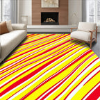 Bold Red Yellow Wavy Stripes Rug