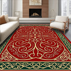 Crimson Gold Green Celtic Knot Rug