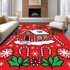Winter Wonderland Gingerbread House Rug