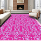 Vibrant Magenta Ornamental Arabesque Rug