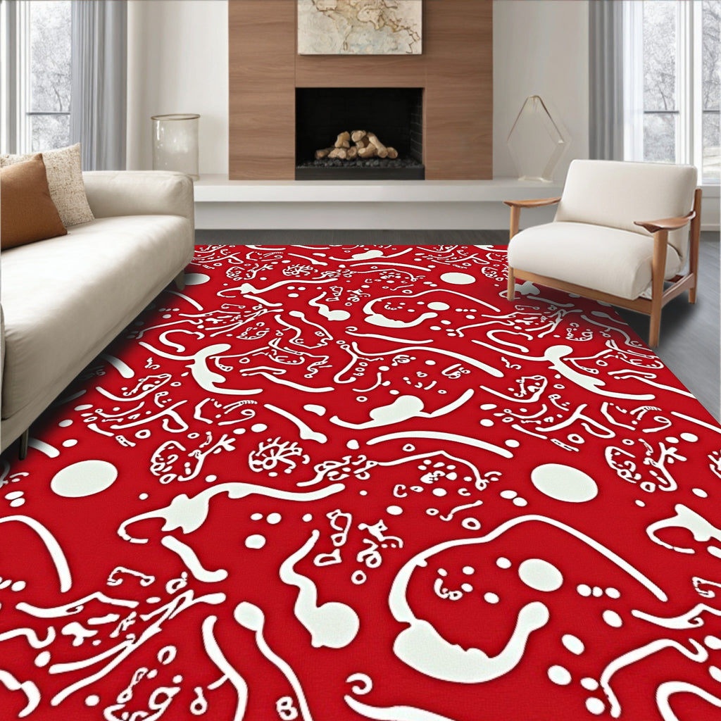 Crimson Organic Dot Whimsical Weave Rug