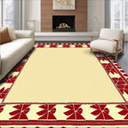 Crimson Pom Pom Square Motif Rug