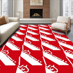 Bold Red Diagonal Stripe Geometric Rug