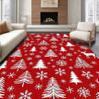 Rustic Winter Forest Scene Rug