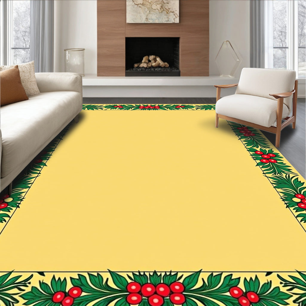 Red Berry Garland Border Rug