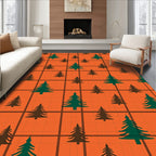 Forest Green Pine Trees Plaid Rug